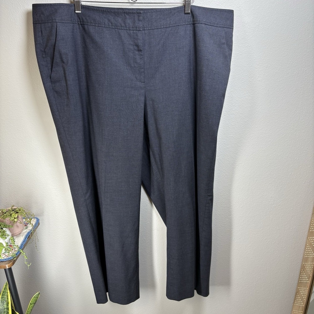 Sejour Women 22W Grey Dress Pants Curvy Fit Career Corporate Professional Slacks